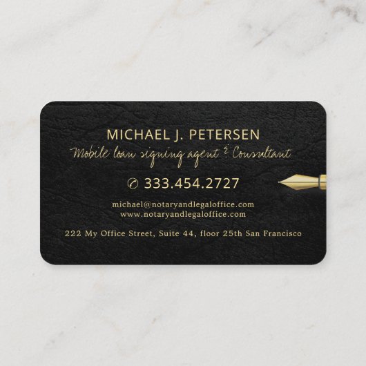 モバイル公証人ローン署名代理人の公証人 名刺 (裏面)