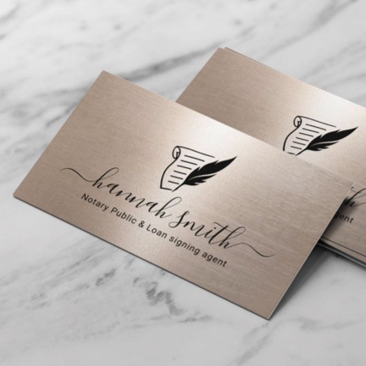 モバイル公証人ローン署名業者エレガント金ゴールド 名刺