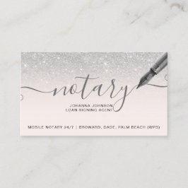モバイル公証人ローン銀グリッタータイポグラフィ 名刺
