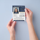 モバイル公証人公債署名業者ブルー金ゴールド チラシ (手)