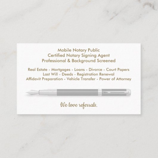 モバイル公証人公共のカスタマイズ可能な写真 名刺 (裏面)