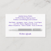 モバイル公証人公共のカスタマイズ可能な写真 名刺 (裏面)