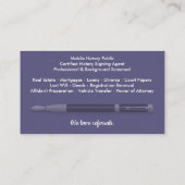 モバイル公証人公共のカスタマイズ可能な写真 名刺 (裏面)