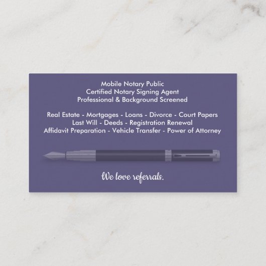 モバイル公証人公共のカスタマイズ可能な写真 名刺 (裏面)