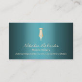 モバイル公証人公共ゴールデンサインペンティール（緑がかった色） 名刺 (正面)