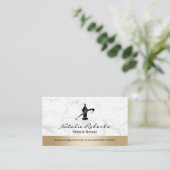 モバイル公証人公共サービス金ゴールド縁ど大理石 名刺 (スタンド正面)