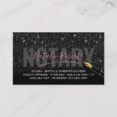 モバイル公証人公共ブラックグリッター署名 名刺 (正面)