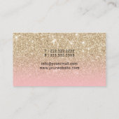 モバイル公証人公共モダン金ゴールドグリッター署名 名刺 (裏面)