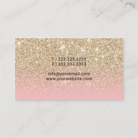 モバイル公証人公共モダン金ゴールドグリッター署名 名刺 (裏面)