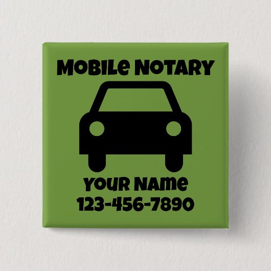 モバイル公証人公共車のシカスタマイズンボ 缶バッジ (正面)