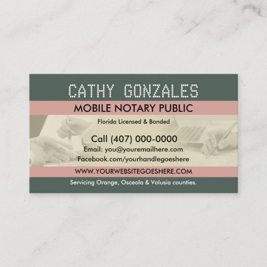 モバイル公証人公用名刺 名刺 (正面)