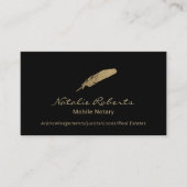 モバイル公証人公的署名エージェントの金ゴールドのQuillロゴ 名刺 (正面)