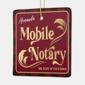 モバイル公証人写真クリスマス セラミックオーナメント (左)