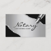 モバイル公証人署名エージェモダンントブラック&シルバー 名刺 (正面)