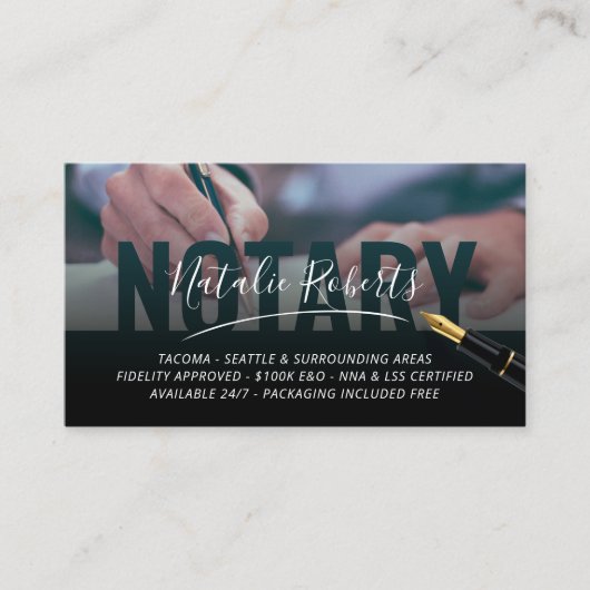 モバイル公証人署名エージェントのエレガント署名 名刺 (正面)