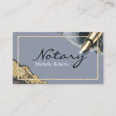 モバイル公証人署名エージェントトレンディーブルー&金ゴールド 名刺 (正面)
