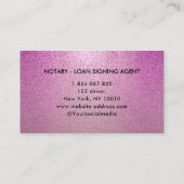 モバイル公証人署名エージェントパープルグリッター 名刺 (裏面)