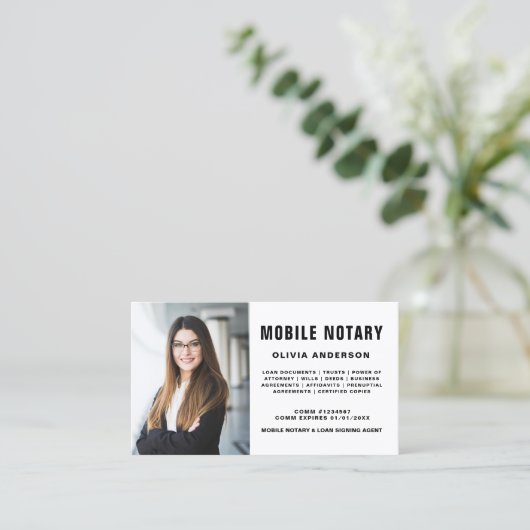 モバイル公証人署名エージェントフォト 名刺 (スタンド正面)