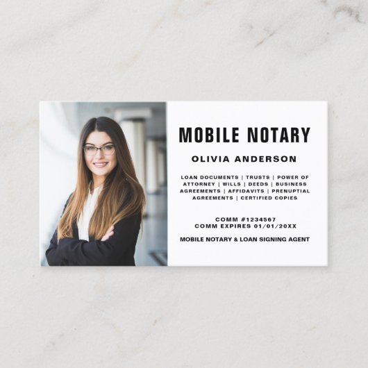 モバイル公証人署名エージェントフォト 名刺 (正面)