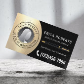 モバイル公証人署名エージェントブラック&金ゴールド写真 名刺