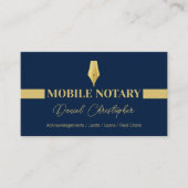 モバイル公証人署名エージェントブルーと金ゴールド 名刺 (正面)