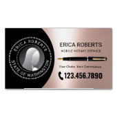 モバイル公証人署名エージェントモダンバラ金ゴールド写真 マグネット名刺 (正面)