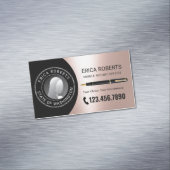 モバイル公証人署名エージェントモダンバラ金ゴールド写真 マグネット名刺 (インサイチュ)