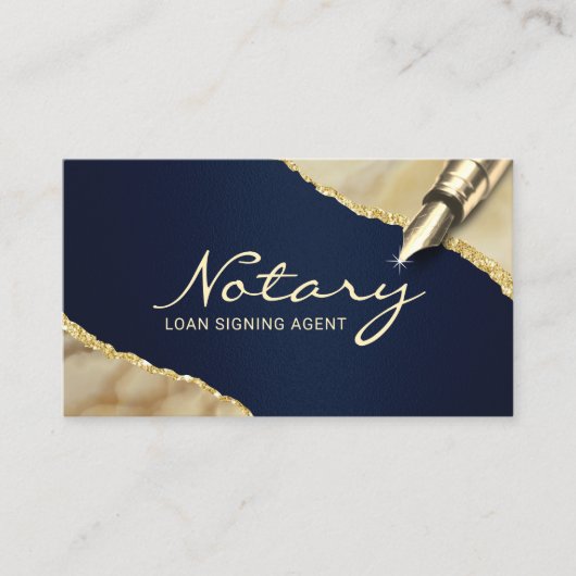 モバイル公証人署名エージェント海軍および金ゴールドゲート 名刺 (正面)