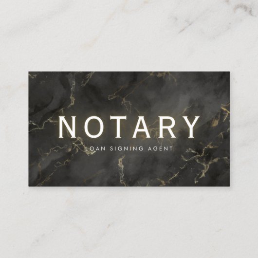 モバイル公証人署名エージェント黒の大理石 名刺 (正面)