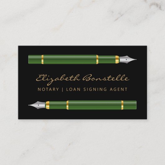 モバイル公証人署名エージェント 万年筆 名刺 (正面)
