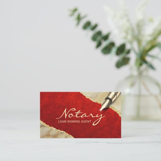 モバイル公証人署名エージェントRed & Data Agate 名刺 (スタンド正面)