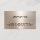 モバイル公証人署名エージェントSage Green & 金ゴールド 名刺 (裏面)