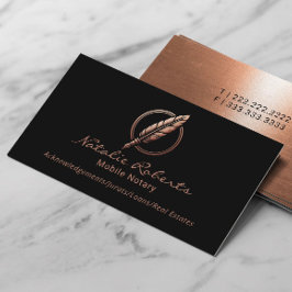 モバイル公証人署名代理人の銅のクイルのロゴ 名刺