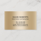 モバイル公証人署名用エージェント金ゴールド羽ペン黒 名刺 (裏面)