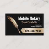 モバイル公証人署名用エージェント金ゴールド羽ペン黒 名刺 (正面)