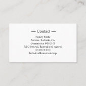 モバイル公証人金ゴールド羽毛ロゴインディゴ 名刺 (裏面)