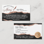 モバイル公証人&ローン署名エージェントブラックアゲートバス 名刺 (正面/裏面)