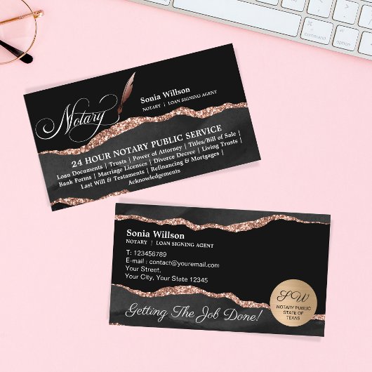 モバイル公証人&ローン署名エージェントブラックアゲートバス 名刺