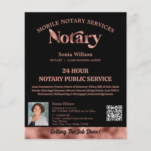 モバイル公証人・ローン署名エージェントQRコード写真 チラシ (正面)