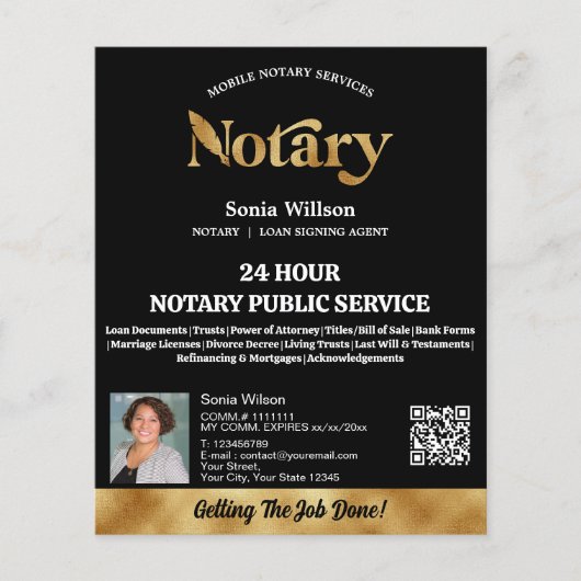 モバイル公証人・ローン署名エージェントQRコード写真 チラシ (正面)