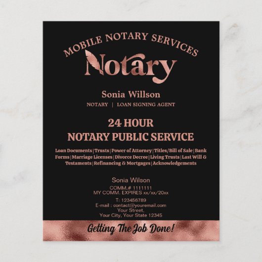 モバイル公証人・ローン署名業者バラ金ゴールドペン チラシ (正面)