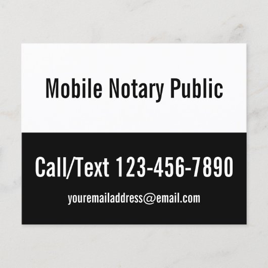 モバイル公証人 黒白テンプレート チラシ (正面)
