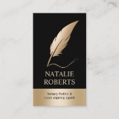 モバイル公証署名代理人モダン金ゴールドクイルペン 名刺 (正面)