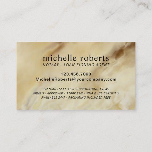 モバイル公証署名代理人モダン金ゴールド収集 名刺 (裏面)