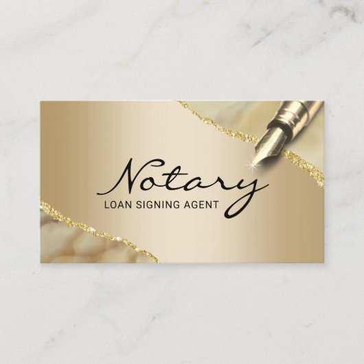 モバイル公証署名代理人モダン金ゴールド収集 名刺 (正面)