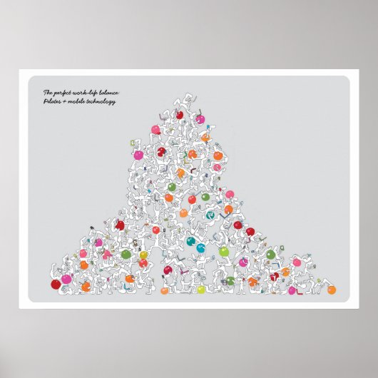 モバイル技術を使用したピラティスのキャンバス ポスター (正面)