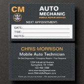 モバイル整備士自動車修理アポイントメントカード 予約カード