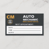モバイル整備士自動車修理アポイントメントカード 予約カード (正面)