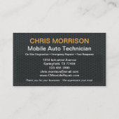 モバイル整備士自動車修理アポイントメントカード 名刺 (裏面)