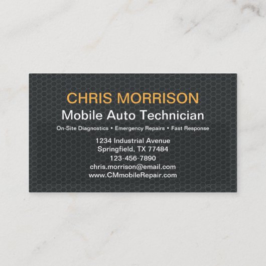 モバイル整備士自動車修理サービス 名刺 (裏面)